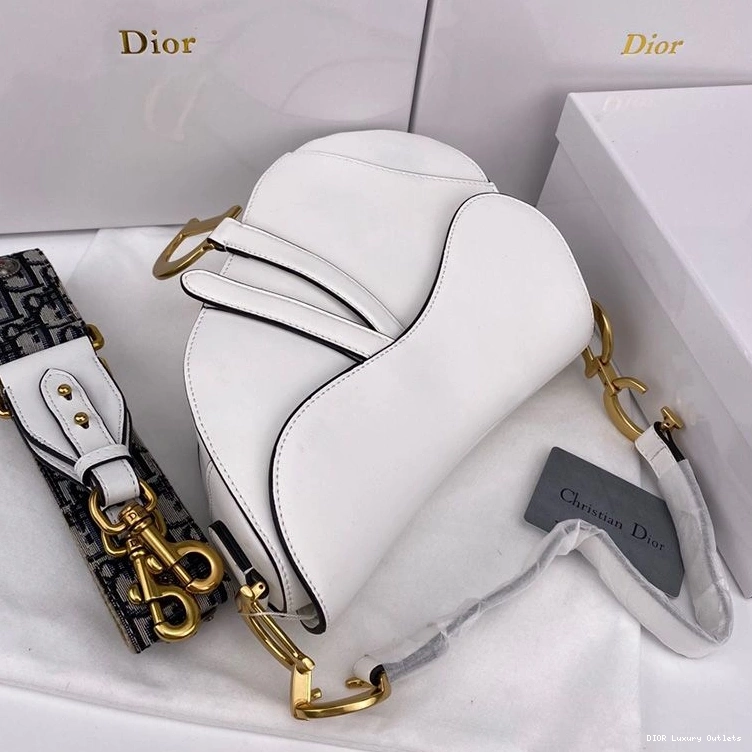 Cheap Bag Dior White Calfskin Saddle Smooth 0728 Luxury
